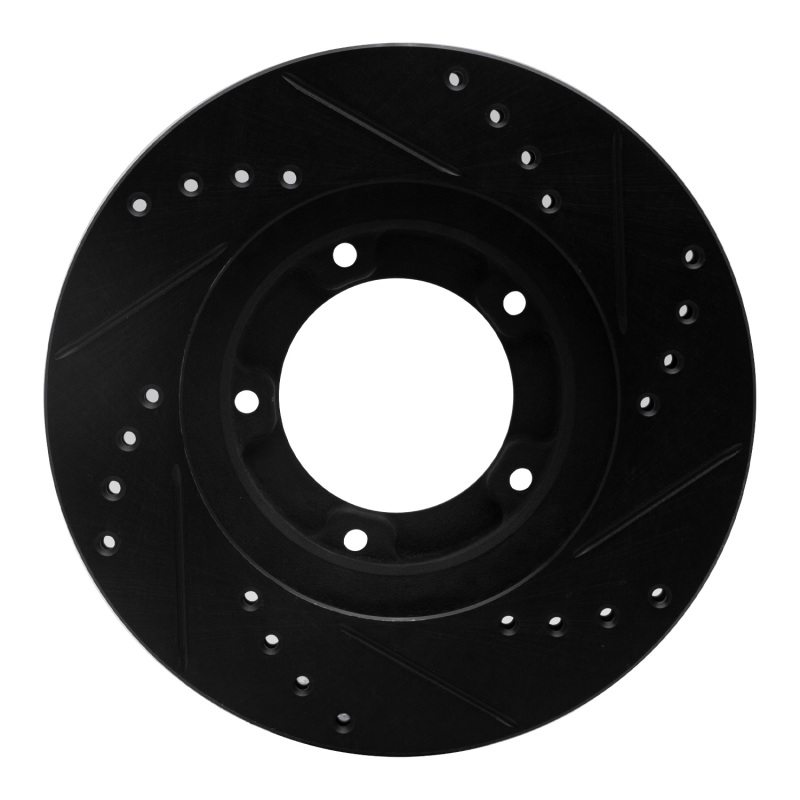 Toyota Tacoma Brake Rotor (1) - Front Left - R1 Concepts - Drilled & Slotted - Black - `95-`04